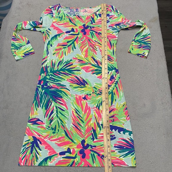 Lilly Pulitzer‎ Island Time Dress XXS Palms Colorful Island Time Pima Shift - Picture 4 of 7